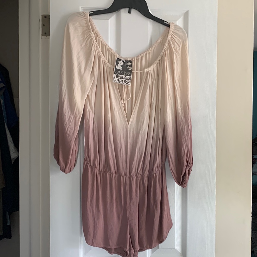 Young Fabulous & Broke Cream to Light Brown Ombré Romper